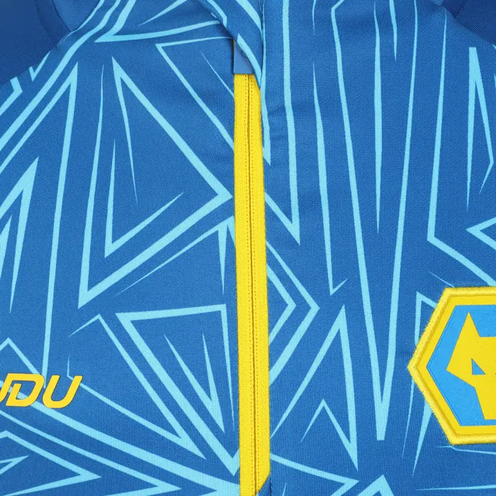 Wolverhampton Wanderers Store | Shop Official 2025-26 3rd Pre Match 1/4 Zip – Blue – Junior Wolves Gear